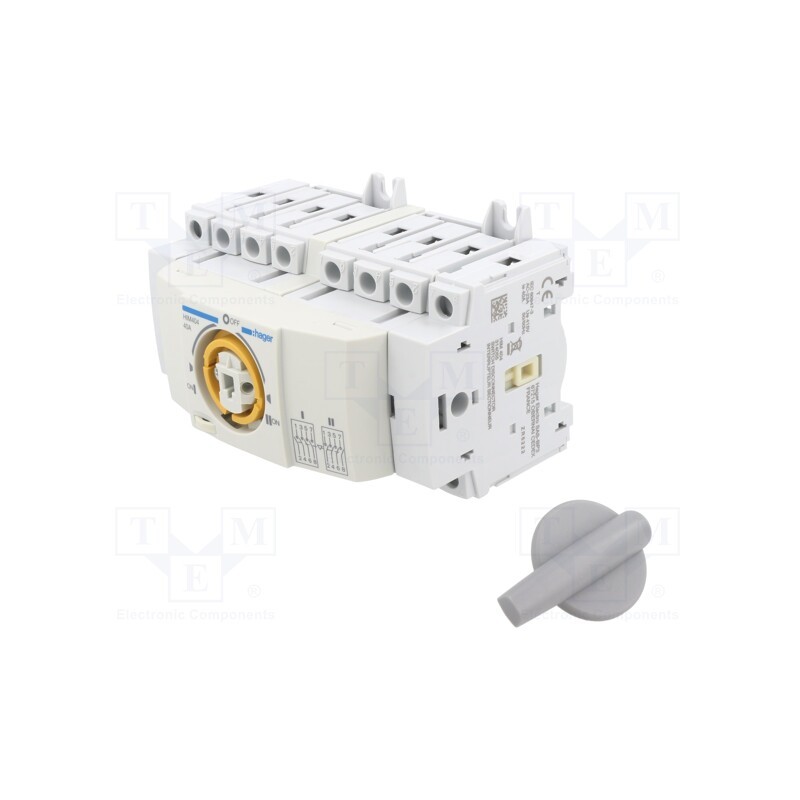 1 pcs x HAGER - HIM404 - Module: mains-generator switch, Poles: 4, 400VAC, 40A, IP20