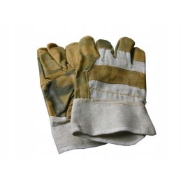Reinforced fabric and leather work gloves