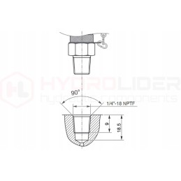 NPTF cable 1 4 pressure measurement, 250bar manometer