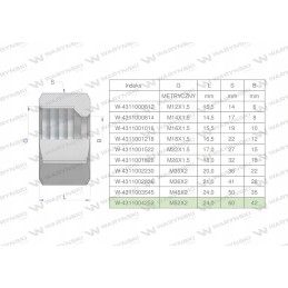 Metric hydraulic nut m42l m52x2 42l w