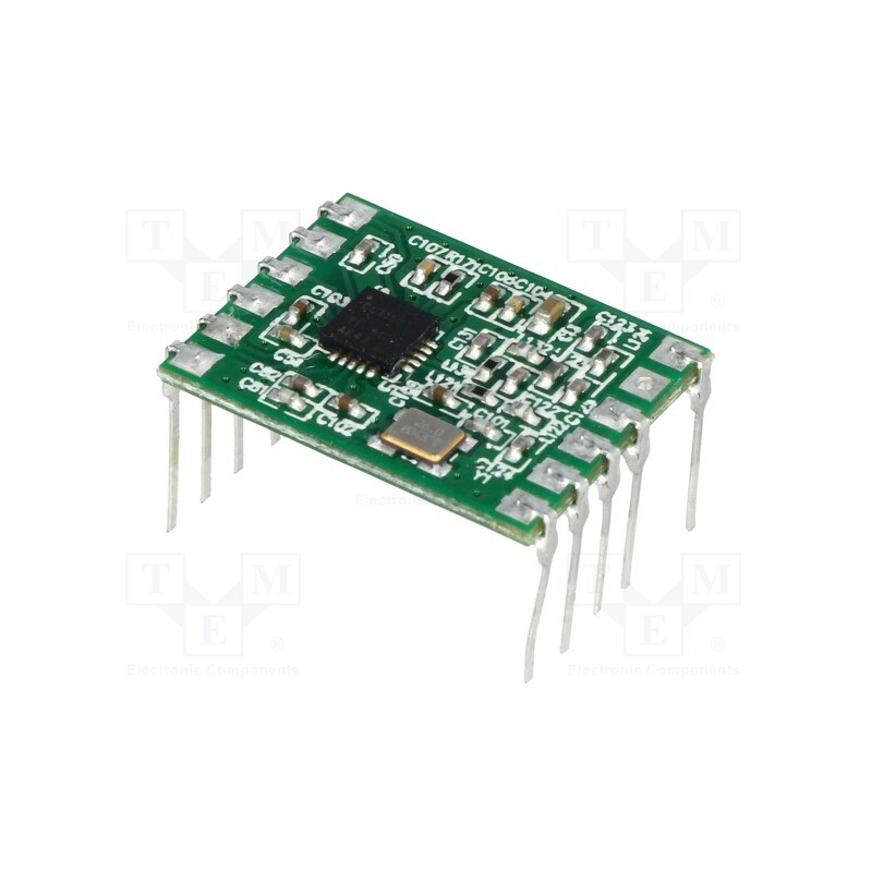 1 pcs x RADIOCONTROLLI - RC-CC1101-SPI-434 - Module: RF, 434MHz, SPI, -110dBm, 1.8÷3.6VDC, 10dBm, THT, 29/15mA