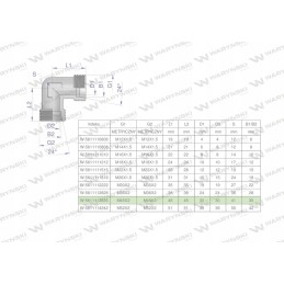 Metric hydraulic elbow bb m45x2 35l x w