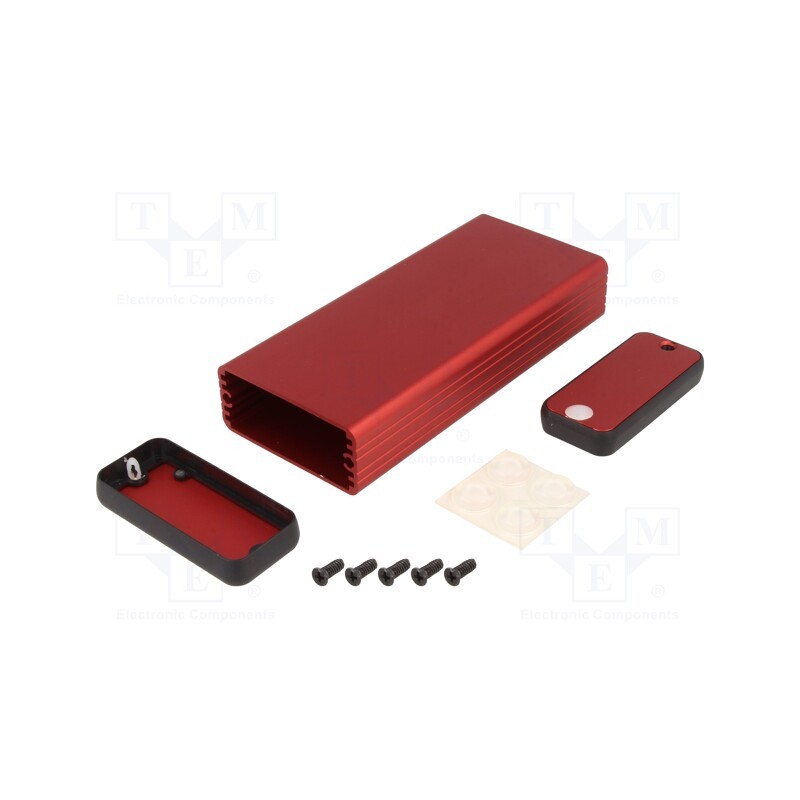 1 pcs x HAMMOND - 1455C1201RD -AS - Enclosure: with panel, 1455, X: 54mm, Y: 120mm, Z: 23mm, aluminium