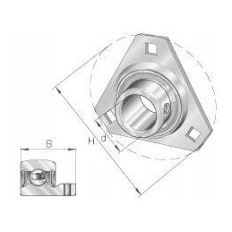 Bearing housing made of sheet steel flan62mstr ina fag