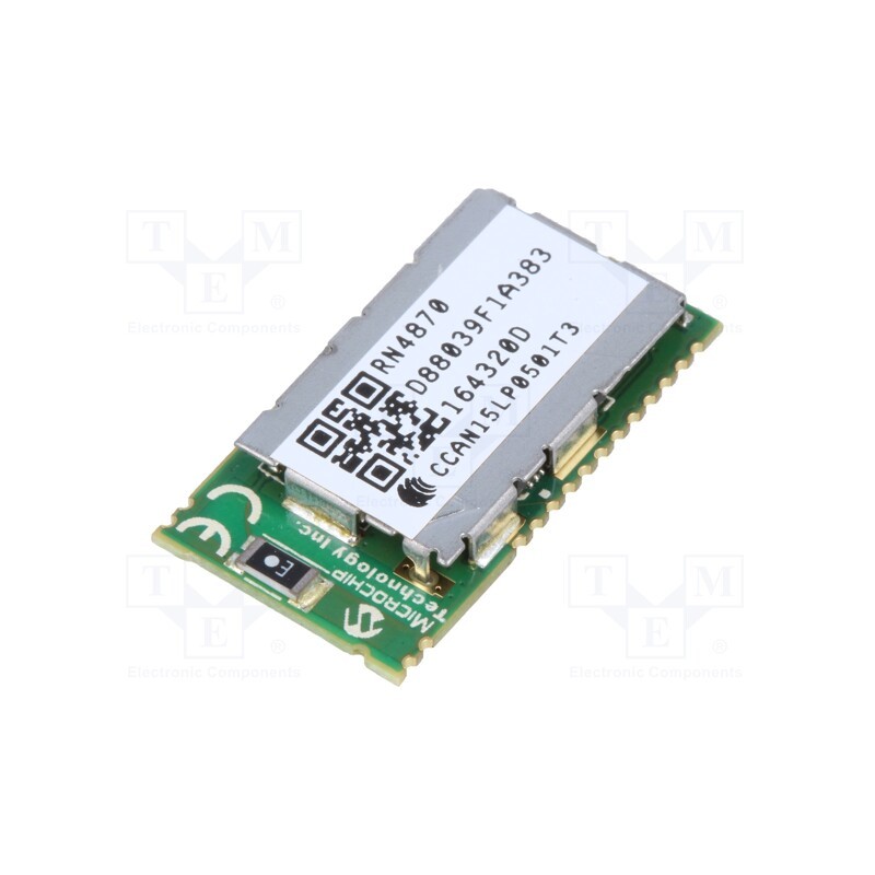 1 pcs x MICROCHIP TECHNOLOGY - RN4870-V/RM118 - Module: Bluetooth Low Energy, Bluetooth 5,Bluetooth Low Energy