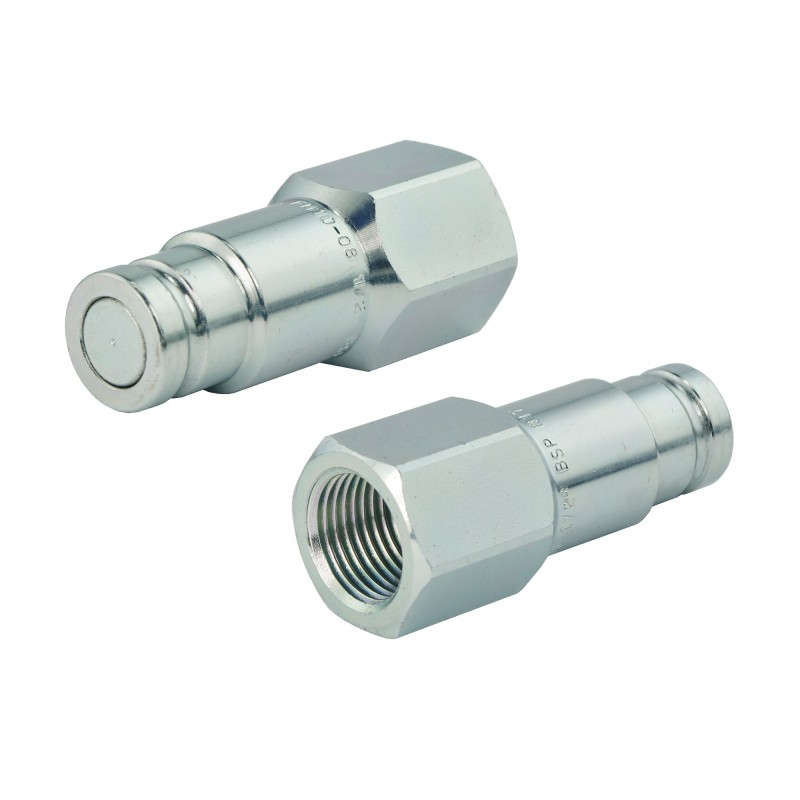 Flat quick connector, dry-cut, plug 1 2