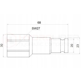 Flat quick connector, dry-cut, plug 1 2