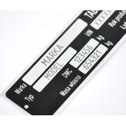 Nameplate 148x38mm, marking included in the price