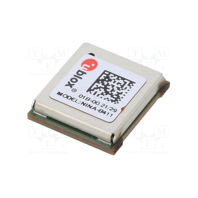 1 pcs x u-blox - NINA-B411-01B - Module: Bluetooth Low Energy, GPIO,UART, SMD, Dim: 10x11.6x2.2mm