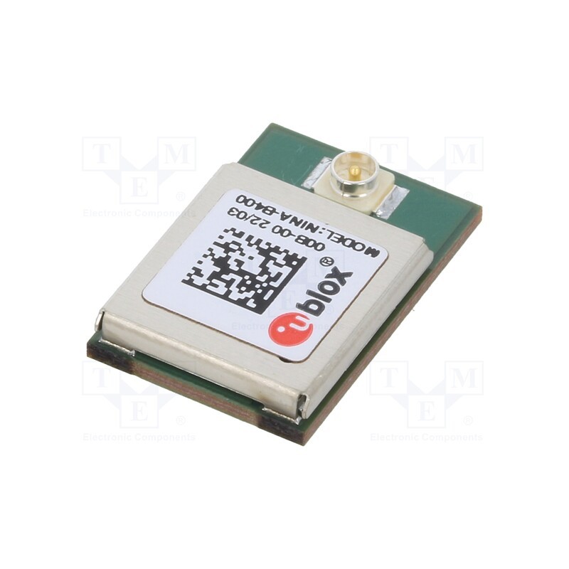 1 pcs x u-blox - NINA-B400-00B - Module: Bluetooth Low Energy, u.FL, SMD, Dim: 10x15x2.2mm, 1.4Mbps
