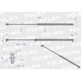 Roof actuator 53369912 fits Zetor Proxima F