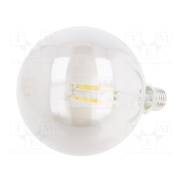 1 pcs x GTV Poland - LD-G125FPE8-30 - LED lamp, grey, E27, 230VAC, 8W, 360°, 2700K