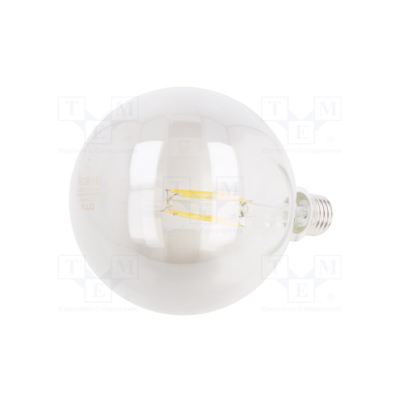 1 pcs x GTV Poland - LD-G125FPE8-30 - LED lamp, grey, E27, 230VAC, 8W, 360°, 2700K