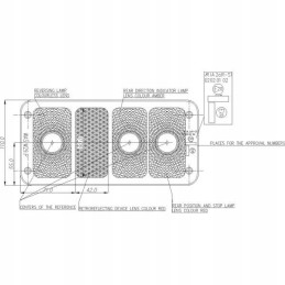 Rectangular combination rear lamp, right, 12 24v