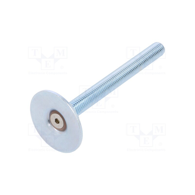 1 pcs x ELESA+GANTER - GN 40-40-M10-100-A0-S - Foot, Base dia: 40mm, M10, steel, Plunger length: 100mm