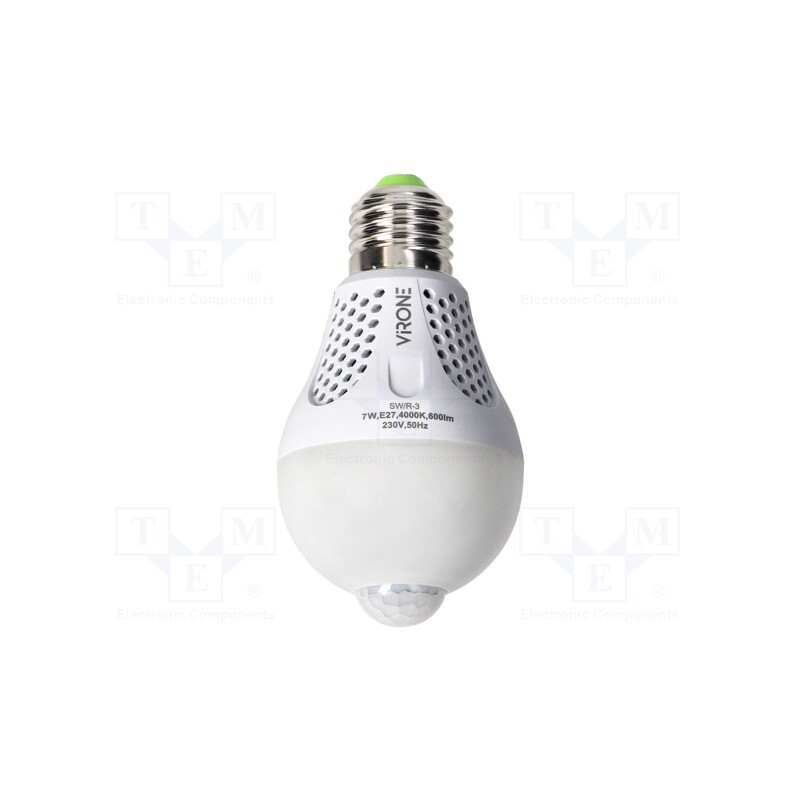 1 pcs x VIRONE - SW/R-3 - LED lamp, E27, 230VAC, 1480lm, 7W, 360°, 4000K, CRImin: 80, 6m