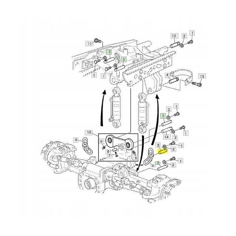 Front axle pin tls john deere l114112