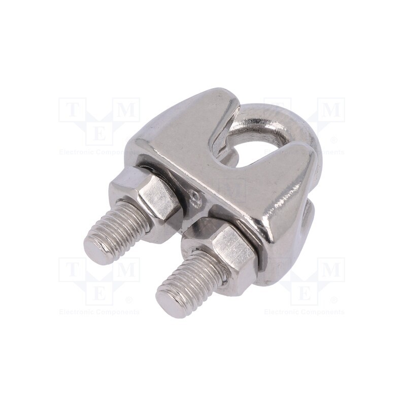 1 pcs x KRAFTBERG - ZLK-6-A4 - Rope clamp wire, acid resistant steel A4, for rope, Ørope: 6mm