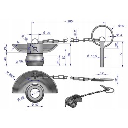 Ball with collar, hardened, category 2 2 56x28 Warynski