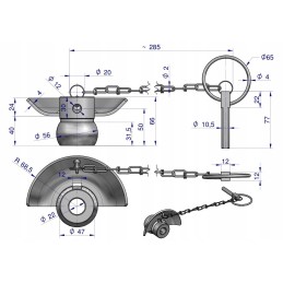 Ball with collar, hardened, category 1 2 56x22 Warynski