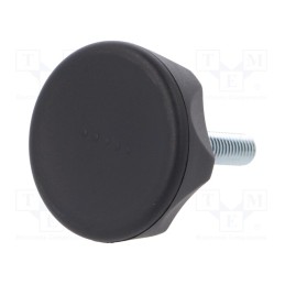 1 pcs x ELESA+GANTER - 222241-C1 - Knob, Ø: 45mm, Ext.thread: M8, 30mm, technopolymer PA, Cap: black