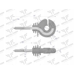 Round insulator with a diameter 5 screw for wood with embedded elements