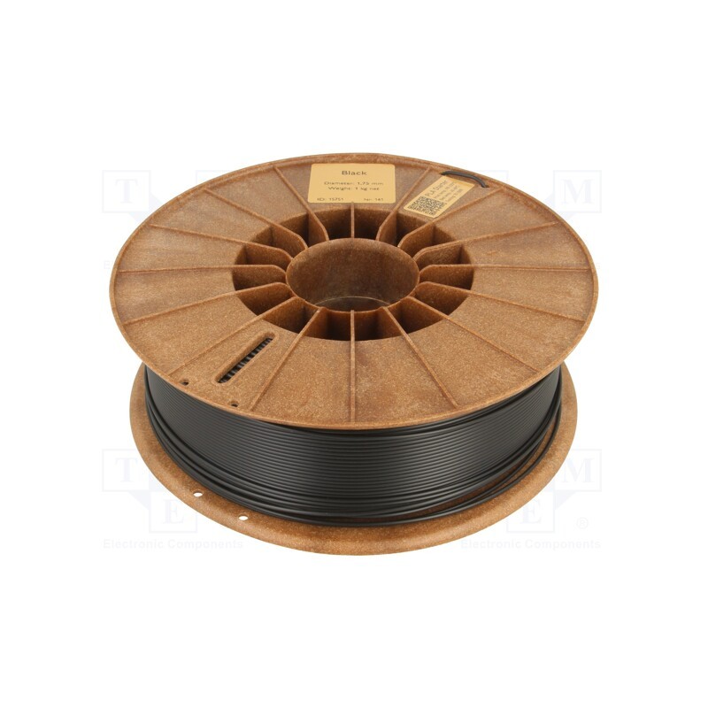 1 rol x ROSA 3D - 5907753130952 - Filament: PLA, 1.75mm, black, 185÷225°C, 1kg, Table temp: 40÷60°C