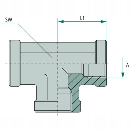 Hydraulic adapter tee g 1 4 inch 350 bar
