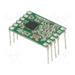 1 pcs x RADIOCONTROLLI - RC-CC1101-SPI-868 - Module: RF, 868MHz, SPI, -110dBm, 1.8÷3.6VDC, 10dBm, THT, 29/15mA