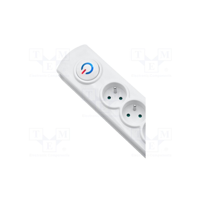 1 pcs x QOLTEC - 50293 - Plug socket strip: protective, Sockets: 8, 230VAC, 10A, white