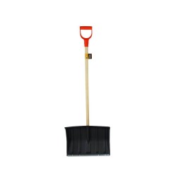Snow shovel on a wooden handle, black tege