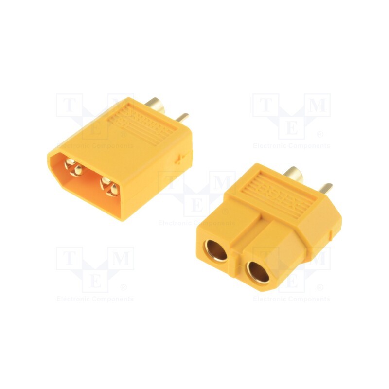 1 pcs x POLOLU - XT60 YELLOW - Accessories: power connector, yellow, PIN: 2, 65A