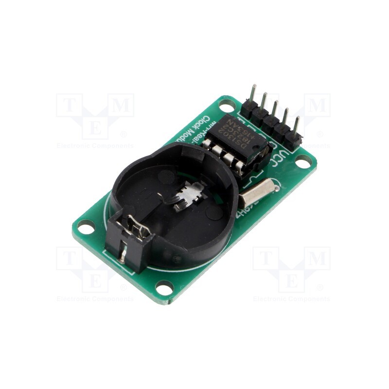 1 pcs x OKYSTAR - OKY3391 - Module: RTC, DS1302, serial, 3.3÷5VDC, RTC battery,pin strips