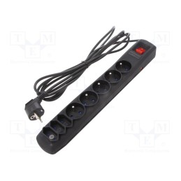 1 pcs x ARMAC - R8/30/CZ - Plug socket strip: protective, Sockets: 8, 250VAC, 10A, black