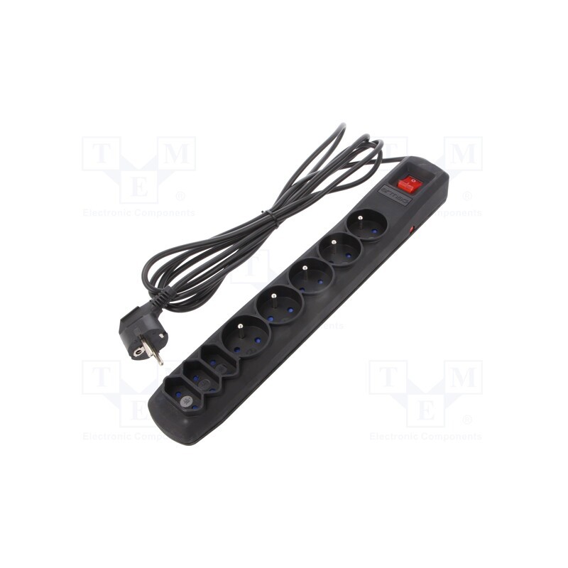 1 pcs x ARMAC - R8/30/CZ - Plug socket strip: protective, Sockets: 8, 250VAC, 10A, black