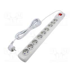 1 pcs x ARMAC - M9/50/SZ - Plug socket strip: protective, Sockets: 9, 250VAC, 10A, grey