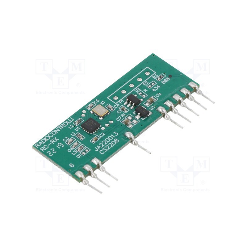 1 pcs x RADIOCONTROLLI - RC-RXASK-868 - Module: RF, AM receiver, AM, 868.35MHz, -110dBm, 4.5÷5.5VDC, THT