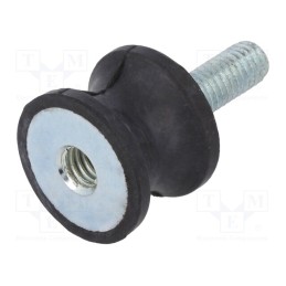 1 pcs x ELESA+GANTER - DVC.2-20-14-15-M6-18-55 - Vibration damper, M6, Ø: 20mm, rubber, L: 15mm, Thread len: 18mm