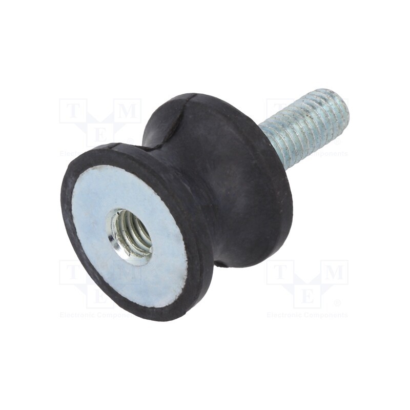 1 pcs x ELESA+GANTER - DVC.2-20-14-15-M6-18-55 - Vibration damper, M6, Ø: 20mm, rubber, L: 15mm, Thread len: 18mm