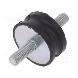 1 pcs x ELESA+GANTER - DVC.1-35-31-15-M8-20-70 - Vibration damper, M8, Ø: 35mm, rubber, L: 15mm, Thread len: 20mm