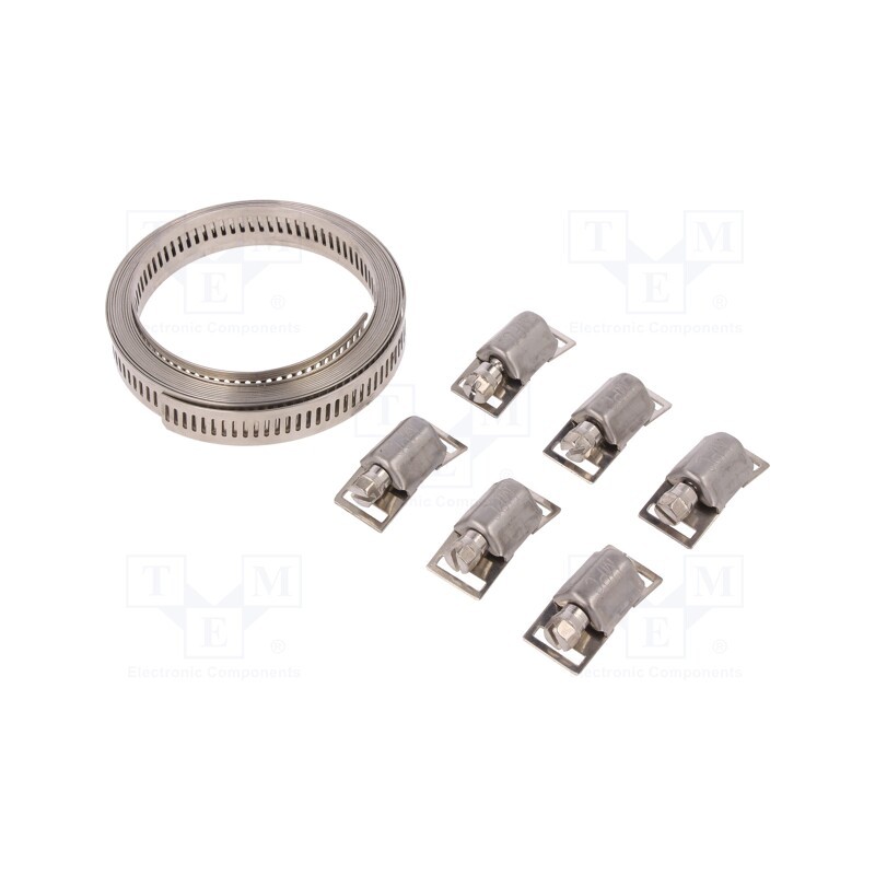 1 pcs x MPC INDUSTRIES - EB414BL - Worm gear clamp, W: 14mm, chrome steel AISI 430, EB, W4