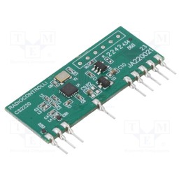 1 pcs x RADIOCONTROLLI - RC-RFSK1-433N - Module: RF, FM receiver, FSK, 433.92MHz, -118dBm, 4.5÷5.5VDC, THT