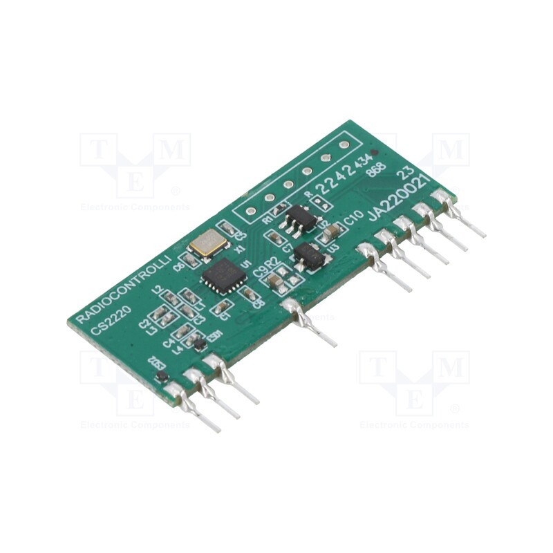 1 pcs x RADIOCONTROLLI - RC-RFSK1-433N - Module: RF, FM receiver, FSK, 433.92MHz, -118dBm, 4.5÷5.5VDC, THT