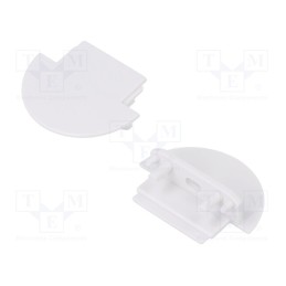 1 set x TOPMET - A3110001 -AS - Cap for LED profiles, white, 2pcs, ABS, with hole, GROOVE14