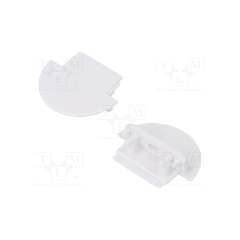 1 set x TOPMET - A3110001 -AS - Cap for LED profiles, white, 2pcs, ABS, with hole, GROOVE14
