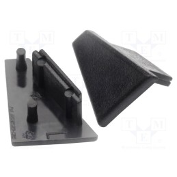 1 set x TOPMET - 83990002 -AS - Cap for LED profiles, black, 2pcs, ABS, GEN2, CORNER10