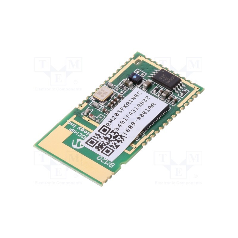 1 pcs x MICROCHIP TECHNOLOGY - BM20SPKA1NBC-0001AA - Module: Bluetooth, Bluetooth 5,Bluetooth Low Energy, SMD, audio