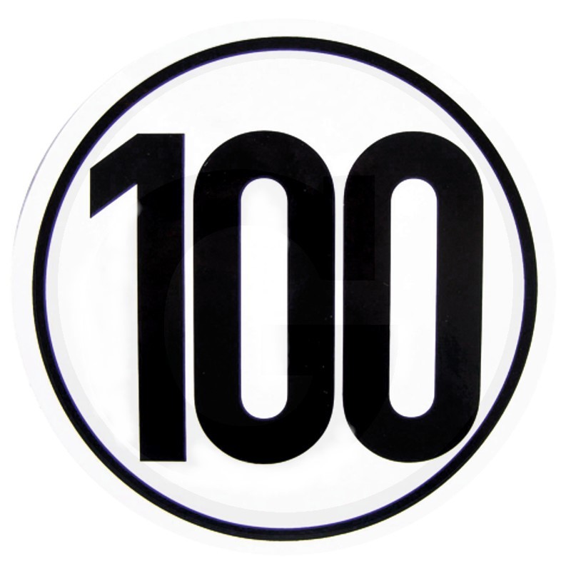 Sticker speed limit 100 km h fi 200 mm