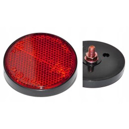 Red reflector, screw-on, round, diameter 58 mm