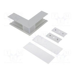 1 set x TOPMET - V4710020S - Connector 270°, silver, aluminium, anodized, VARIO30-02